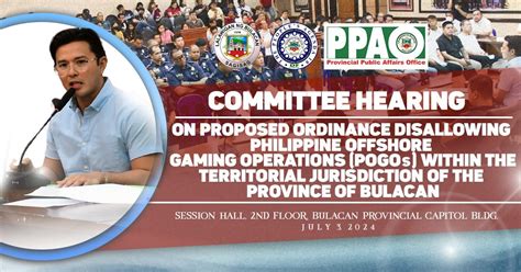 Bulacan's Sangguniang Panlalawigan proposes total ban on POGOs.